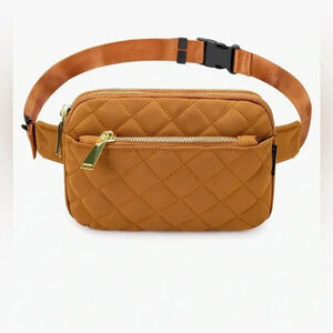 ZORFIN WOMENS BELT/CROSSBODY BAG IN QUILTED BROWN